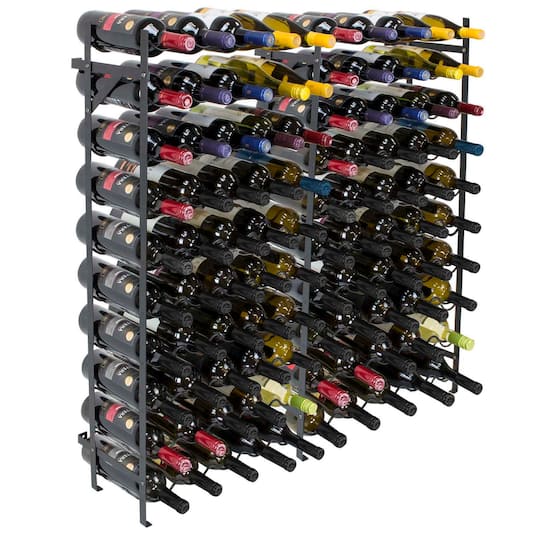 Sorbus Black 100-Bottle Freestanding Metal Wine Rack
